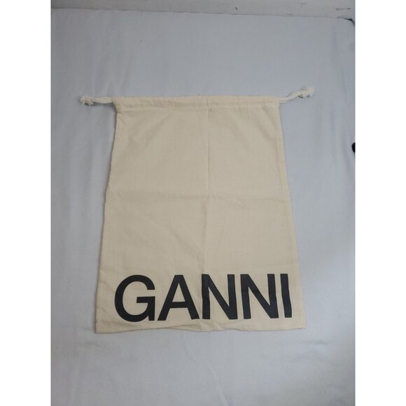 Ganni Logo Beige Drawstring Accessories Dust Bag Storage Protective Cover - Picture 2 of 9